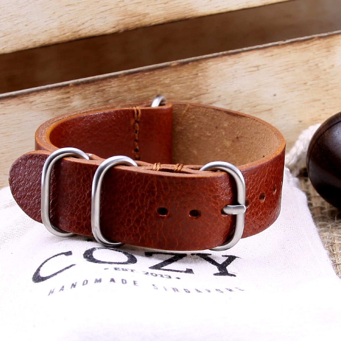 Leather Watch Strap, 4-Ring Maremma 503 | Full Grain Italian Veg Tanned | Cozy Handmade