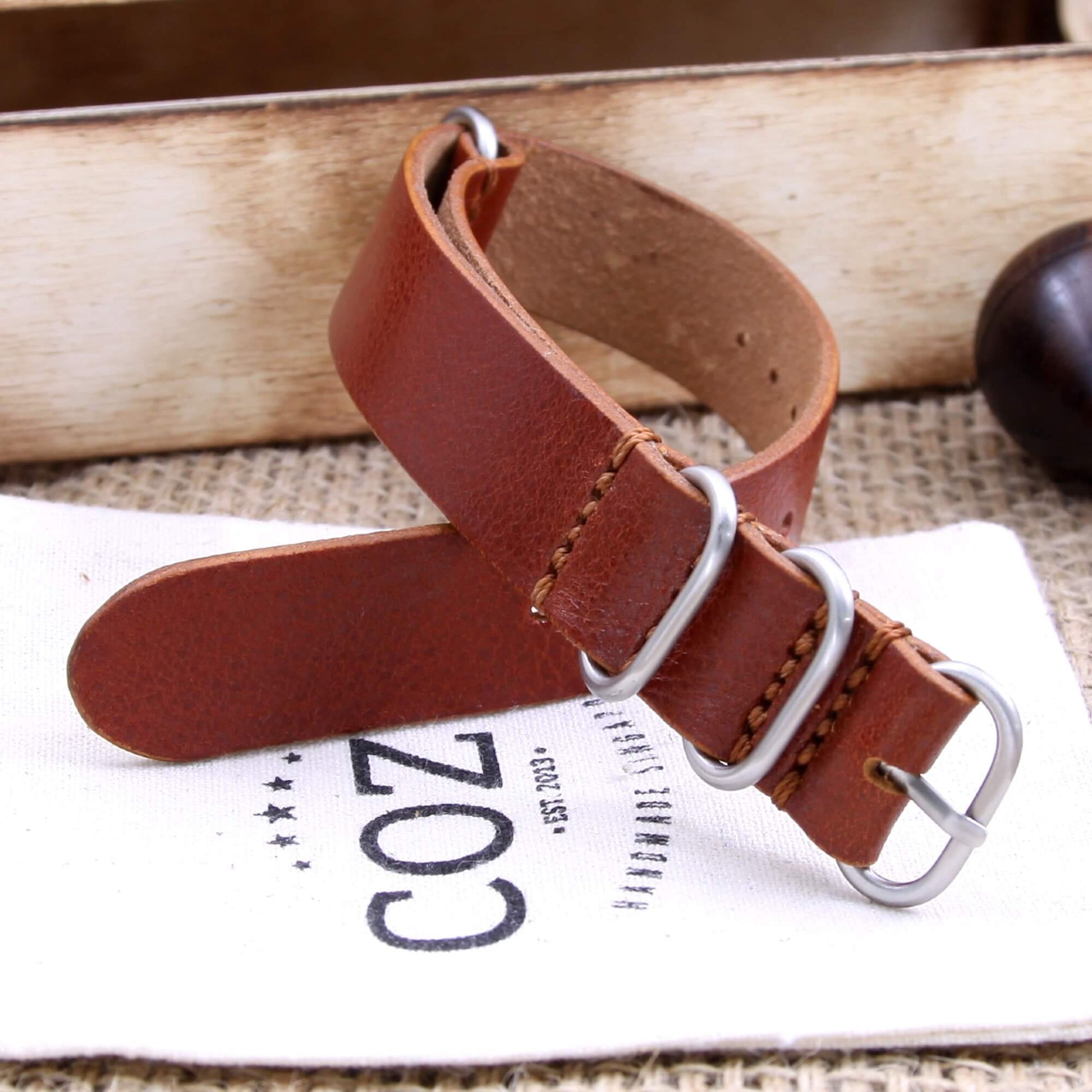 Leather Watch Strap, 4-Ring Maremma 503 | Full Grain Italian Veg Tanned | Cozy Handmade