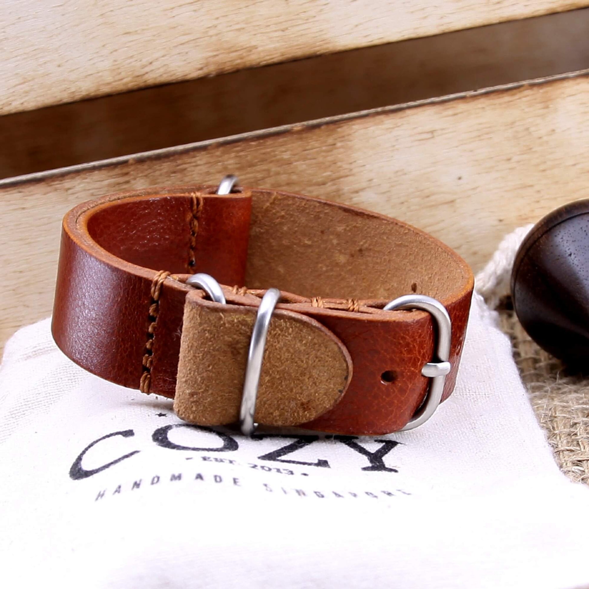 Leather Watch Strap, 4-Ring Maremma 503 | Full Grain Italian Veg Tanned | Cozy Handmade