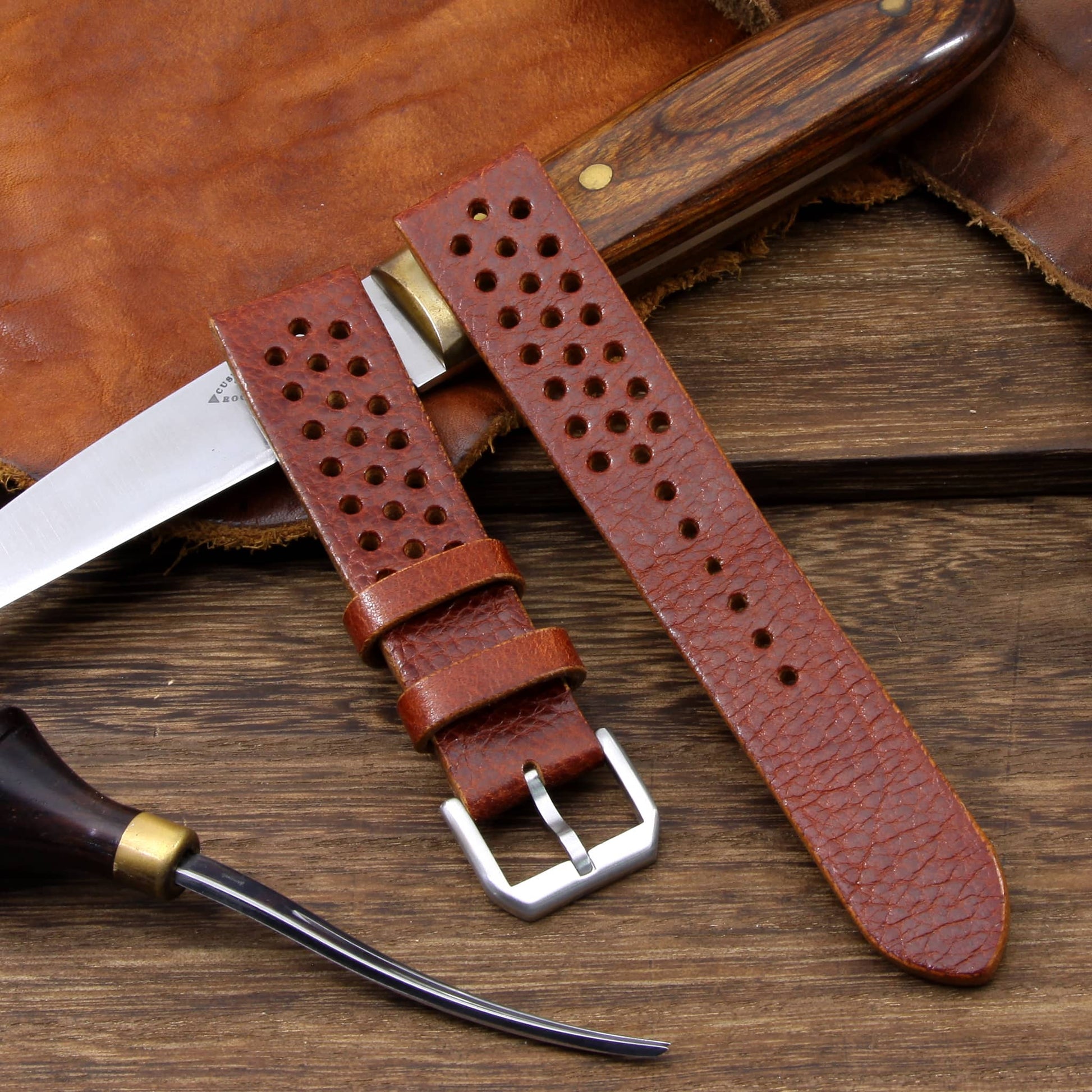 Rally Leather Watch Strap, Maremma 503 | Stitch-less | Cozy Handmade