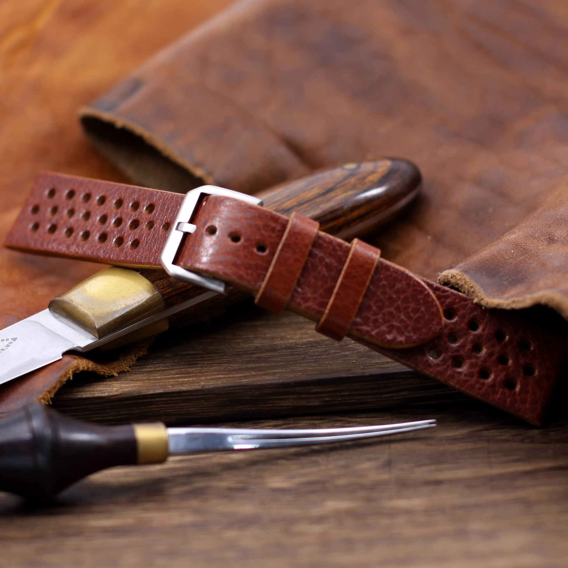 Rally Leather Watch Strap, Maremma 503 | Stitch-less | Cozy Handmade