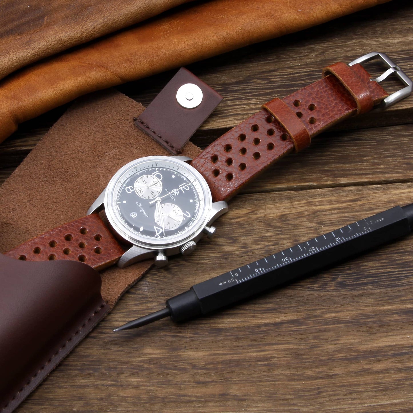 Rally Leather Watch Strap, Maremma 503 | Stitch-less | Cozy Handmade