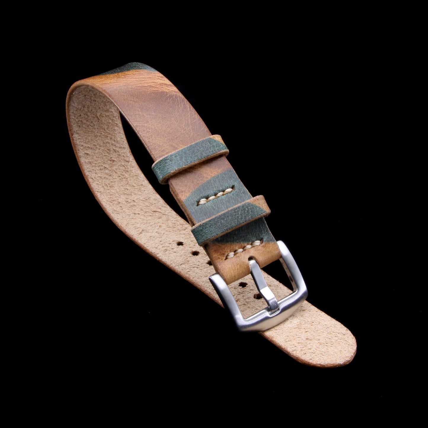 Single Pass Leather Watch Strap, 2-Keeper Military 101 | Full Grain Italian Vegetable-Tanned Leather | Cozy Handmade