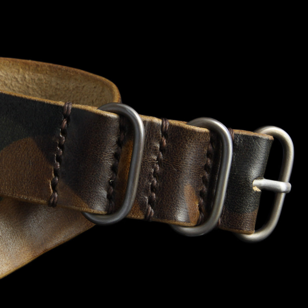 Single Pass Leather Watch Strap, 3-Ring Military 101 | Italian Veg Tanned | Cozy Handmade