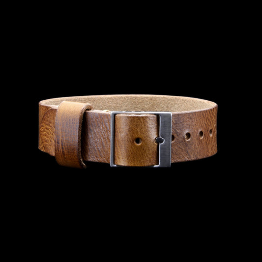 Leather Watch Strap, Classic RAF II Military 102 | Ladder Buckle | Full Grain Italian Vegetable-Tanned Leather | Cozy Handmade