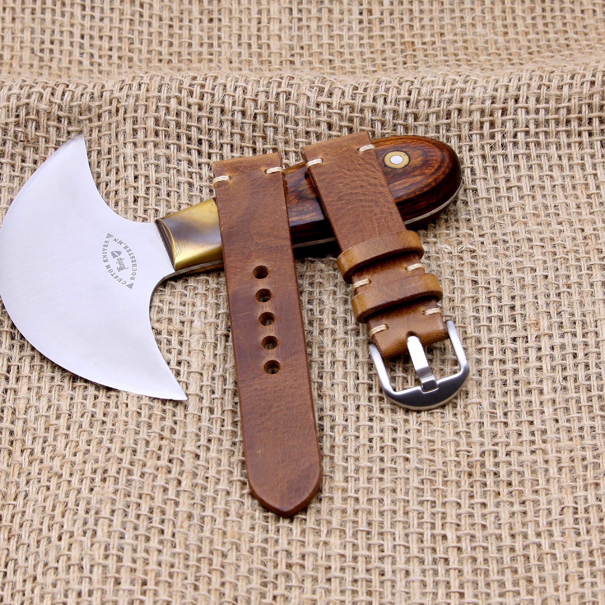 Leather Watch Strap, Military 102 | Italian Veg Tanned | Cozy Handmade