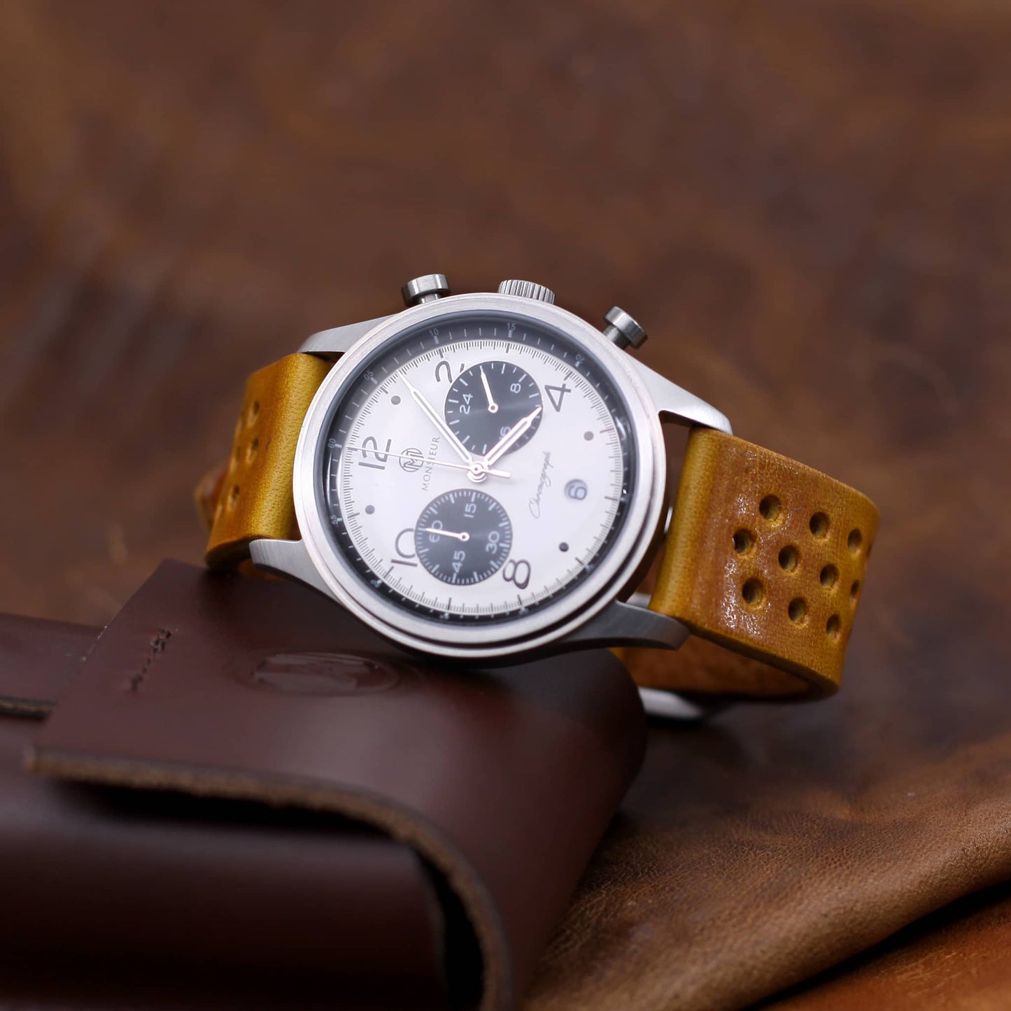 Rally Leather Watch Strap, Military 104 | Stitch-less | Cozy Handmade