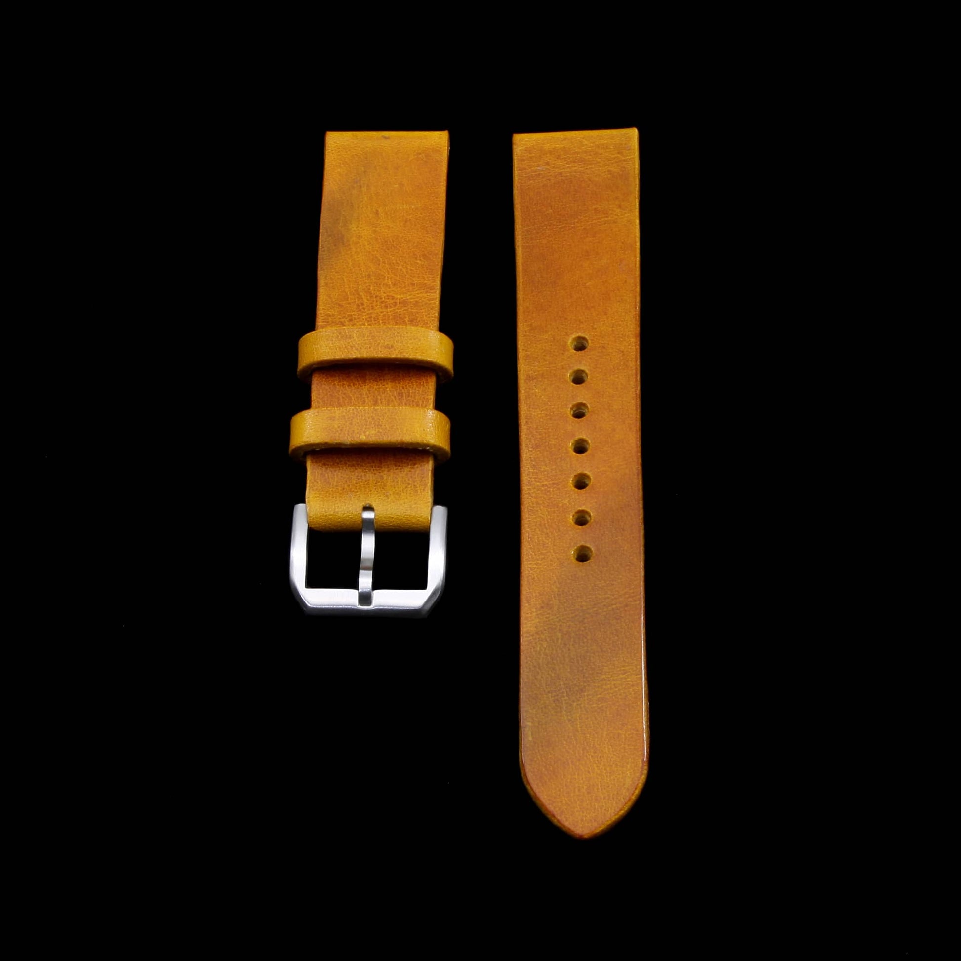 Leather Watch Strap, Military 104 | Stitch-less | Full Grain Italian Veg Tanned | Cozy Handmade