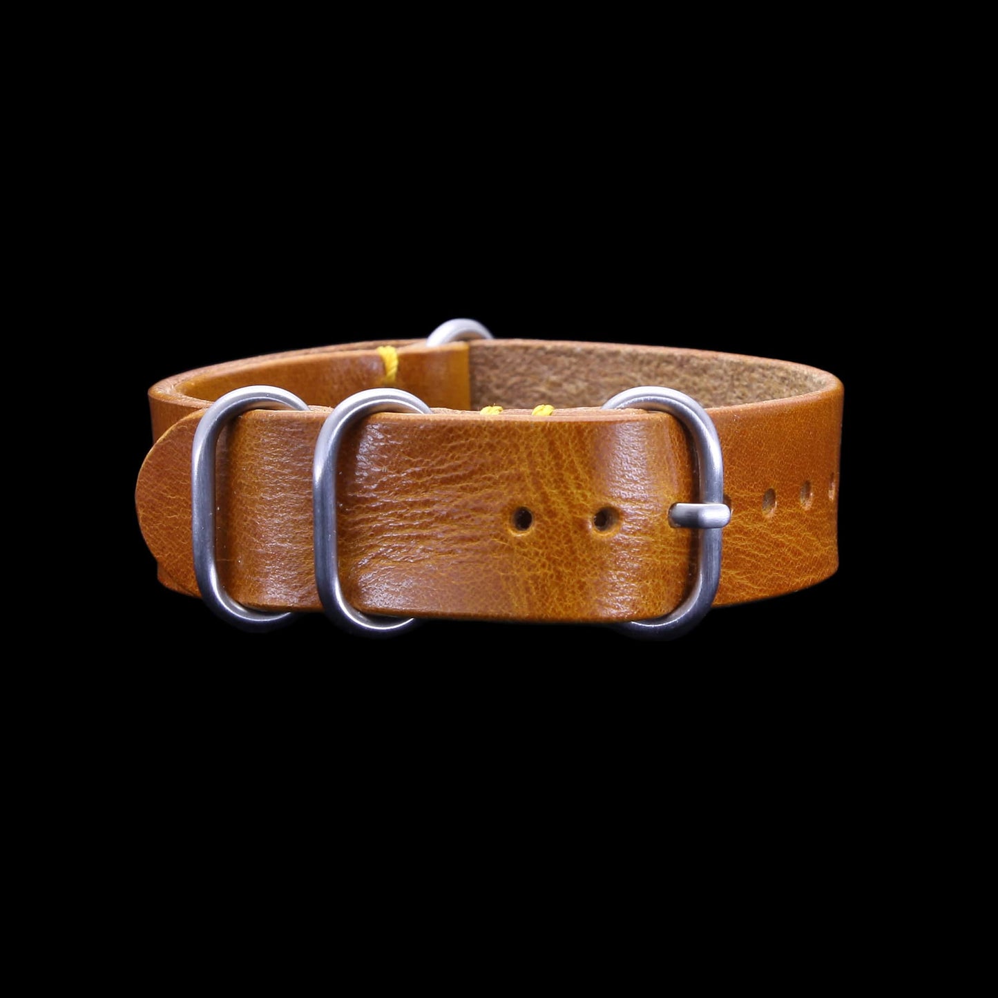 Leather Watch Strap, 4-Ring Military 104 | Full Grain Italian Veg Tanned | Cozy Handmade