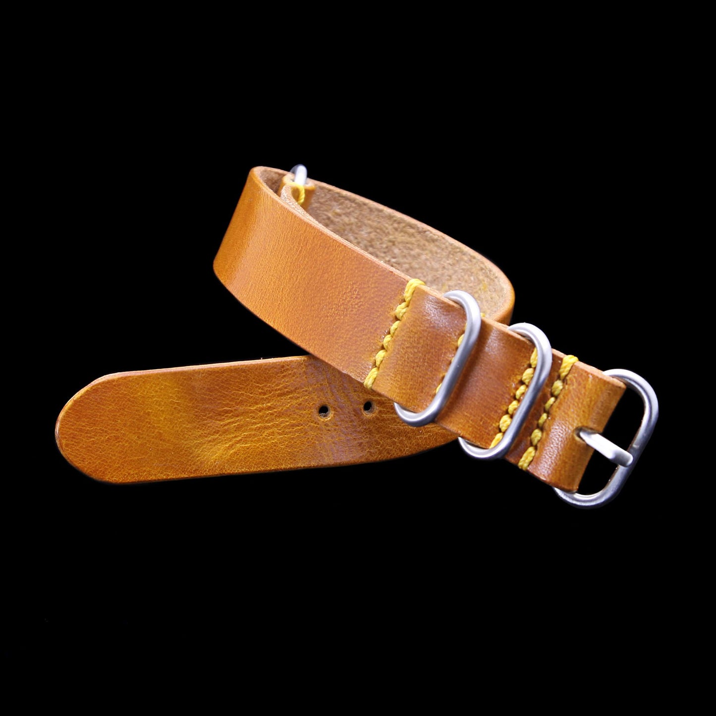 Leather Watch Strap, 4-Ring Military 104 | Full Grain Italian Veg Tanned | Cozy Handmade