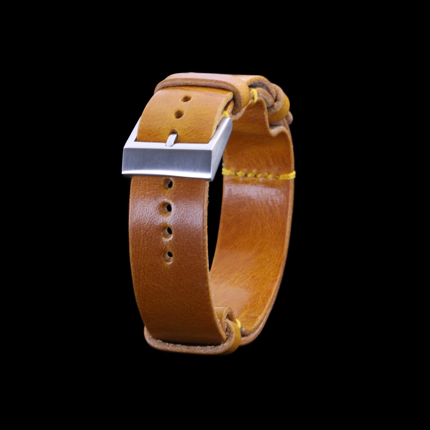 NAT2 Leather Watch Strap, Military 104 | Full Grain Italian Veg Tanned | Cozy Handmade