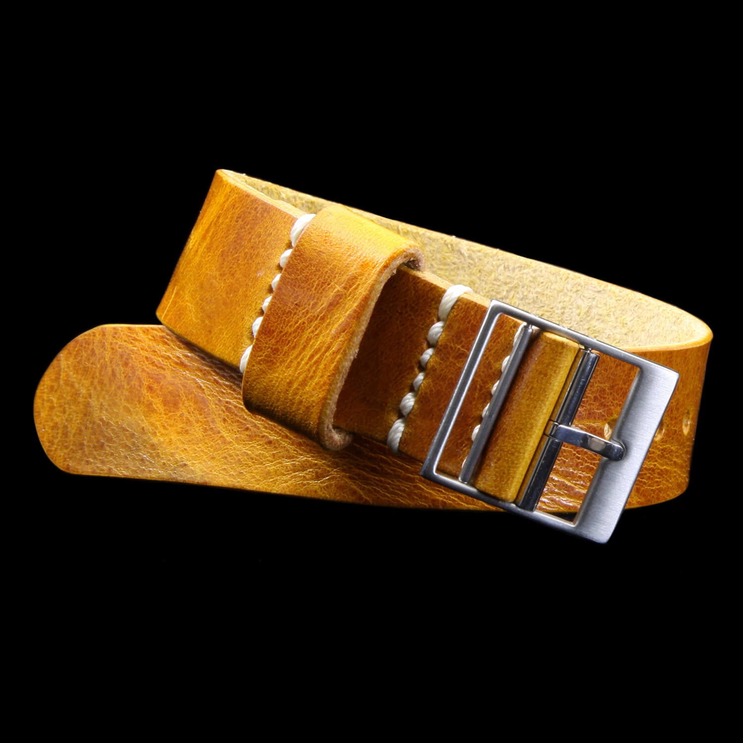 Leather Watch Strap, Classic RAF II Military 104 | Ladder Buckle | Full Grain Italian Vegetable-Tanned Leather | Cozy Handmade