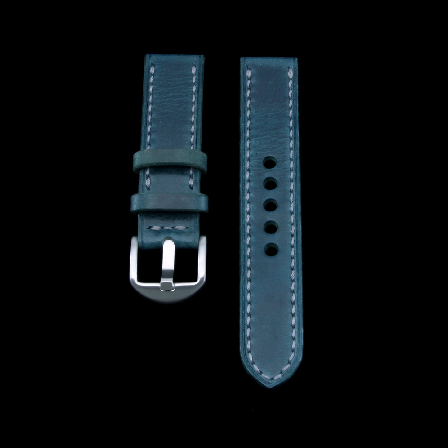 Leather Watch Strap, Military 106 | Full Stitch | Full Grain Italian Veg Tanned | Cozy Handmade