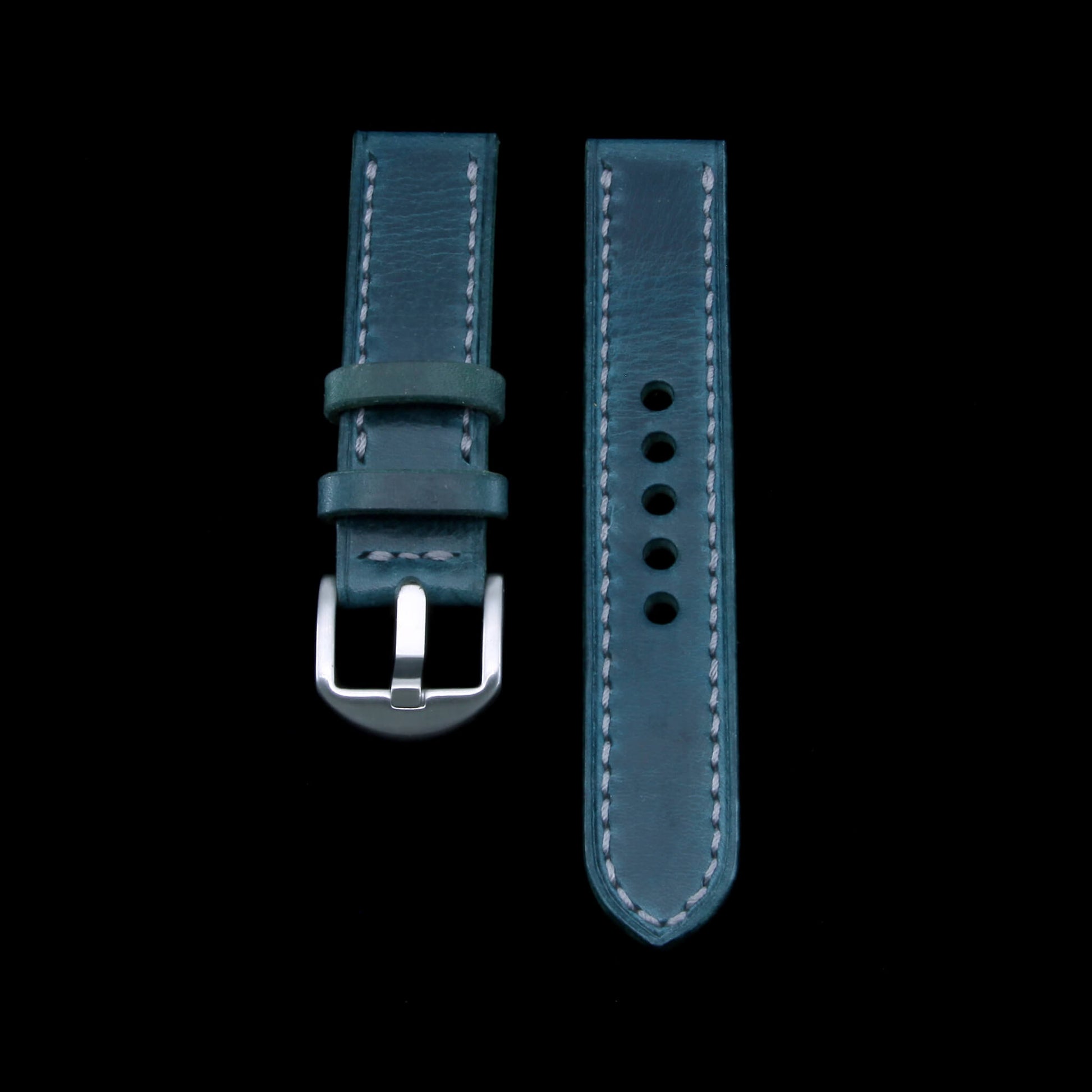 Leather Watch Strap, Military 106 | Full Stitch | Full Grain Italian Veg Tanned | Cozy Handmade