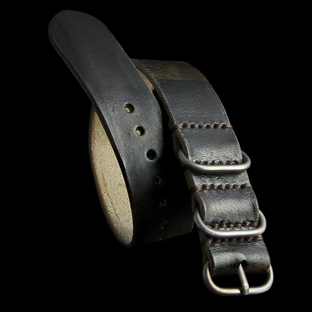Leather NATO Strap, 3-Ring Military 107 | Italian Veg Tanned | Cozy Handmade