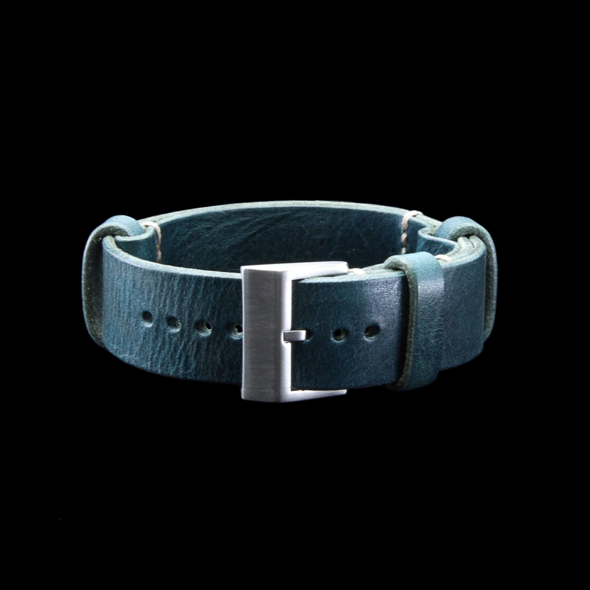 NAT2 Leather Watch Strap, Military 106 | Full Grain Italian Veg Tanned | Cozy Handmade