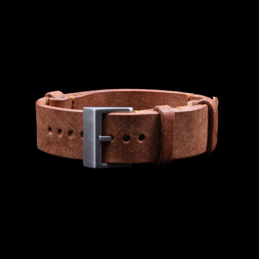 NAT2 Leather Watch Strap, Rustic Russet | Full Grain Italian Veg Tanned | Cozy Handmade