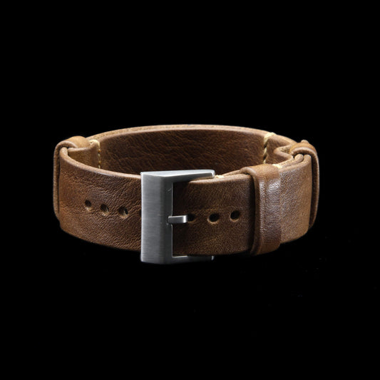 NAT2 Leather Watch Strap, Vintage 402 | Full Grain Italian Veg Tanned | Cozy Handmade