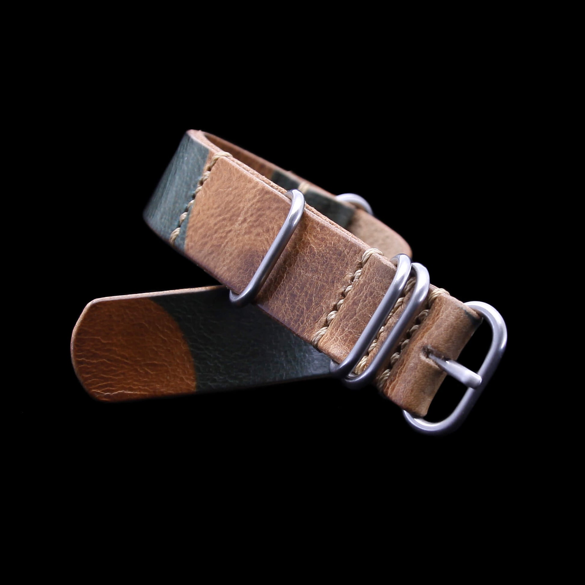 NAT2 Leather Watch Strap, 5-Ring Military 101 | Full Grain Italian Vegetable Tanned Leather | Cozy Handmade