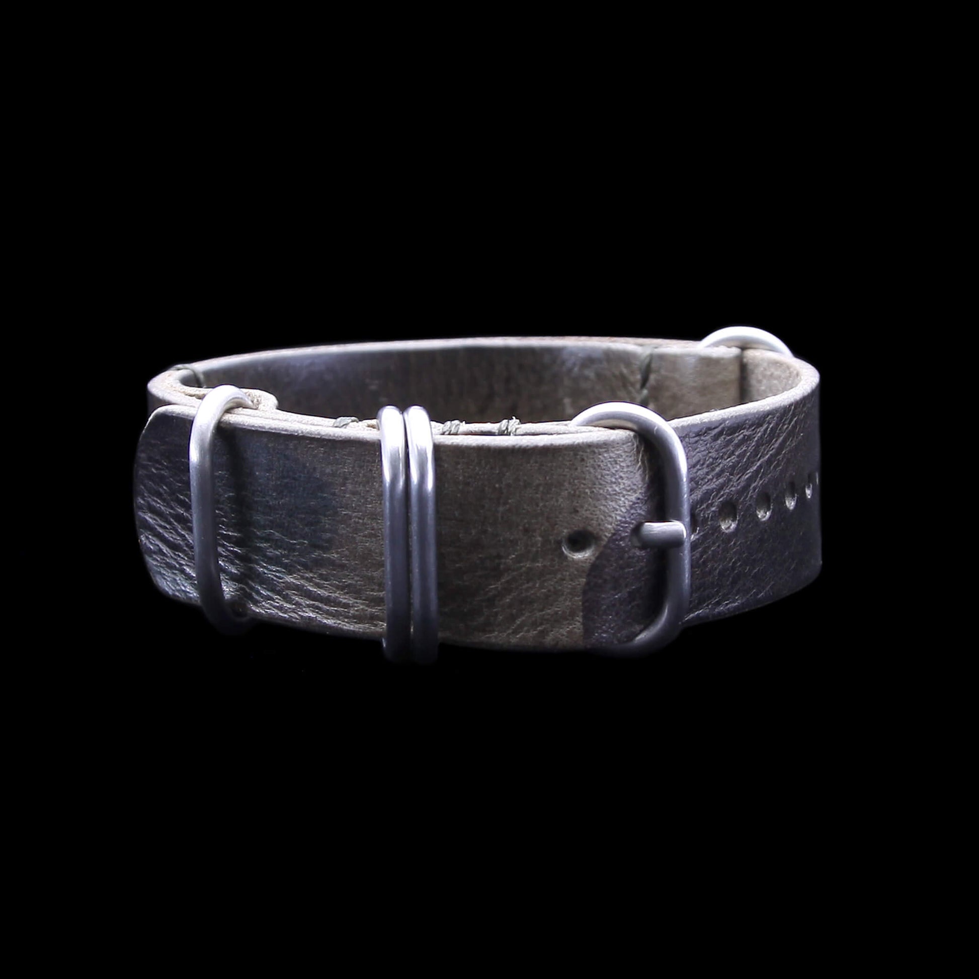 NAT2 Leather Watch Strap, 5-Ring Military 107 | Full Grain Italian Veg Tanned | Cozy Handmade