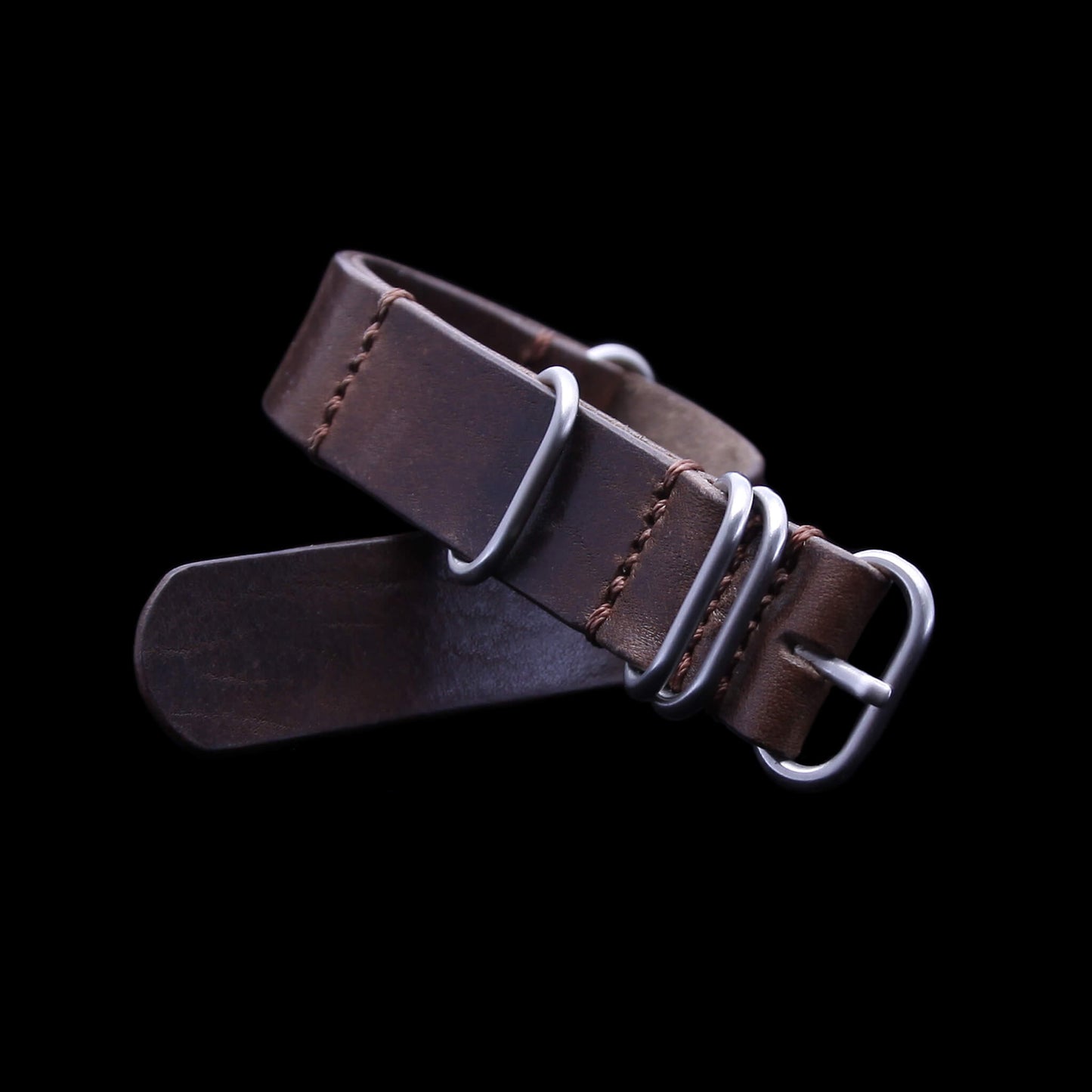 NAT2 Leather Watch Strap, 5-Ring Vintage 405 | Full Grain Italian Veg Tanned | Cozy Handmade