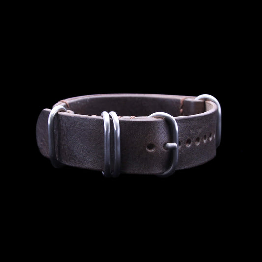 NAT2 Leather Watch Strap, 5-Ring Vintage 406 | Full Grain Italian Vegetable Tanned Leather | Cozy Handmade