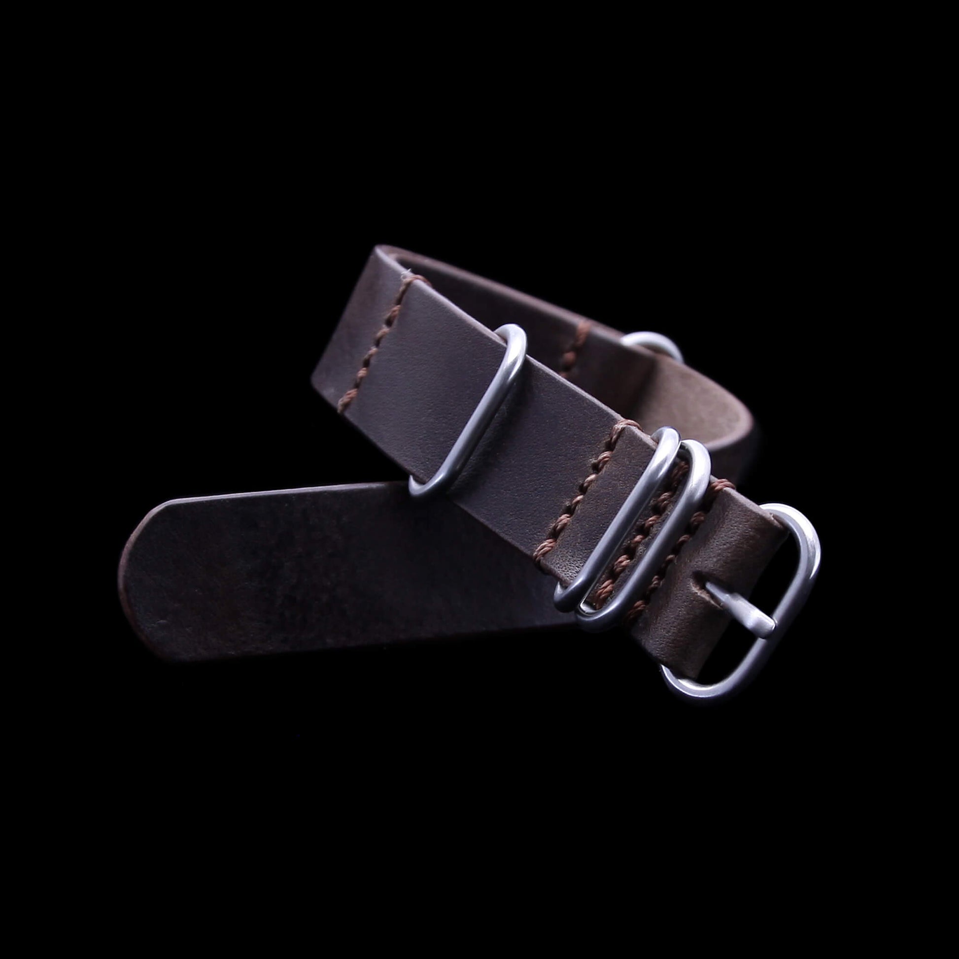 NAT2 Leather Watch Strap, 5-Ring Vintage 406 | Full Grain Italian Vegetable Tanned Leather | Cozy Handmade