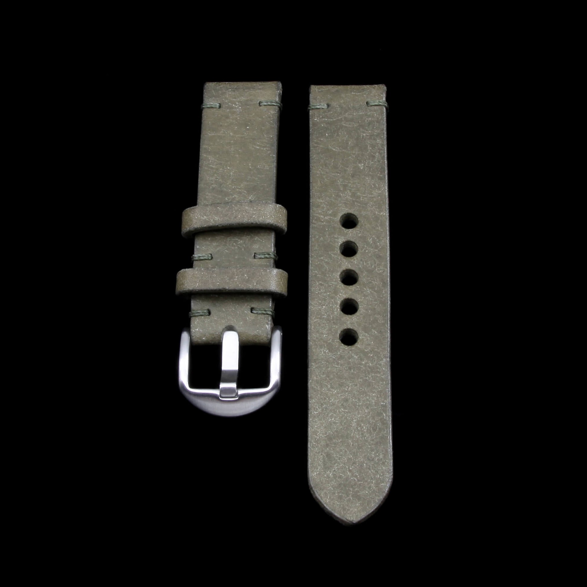 Leather Watch Strap, Rustic Olive | Full Grain Italian Veg Tanned Leather | Cozy Handmade