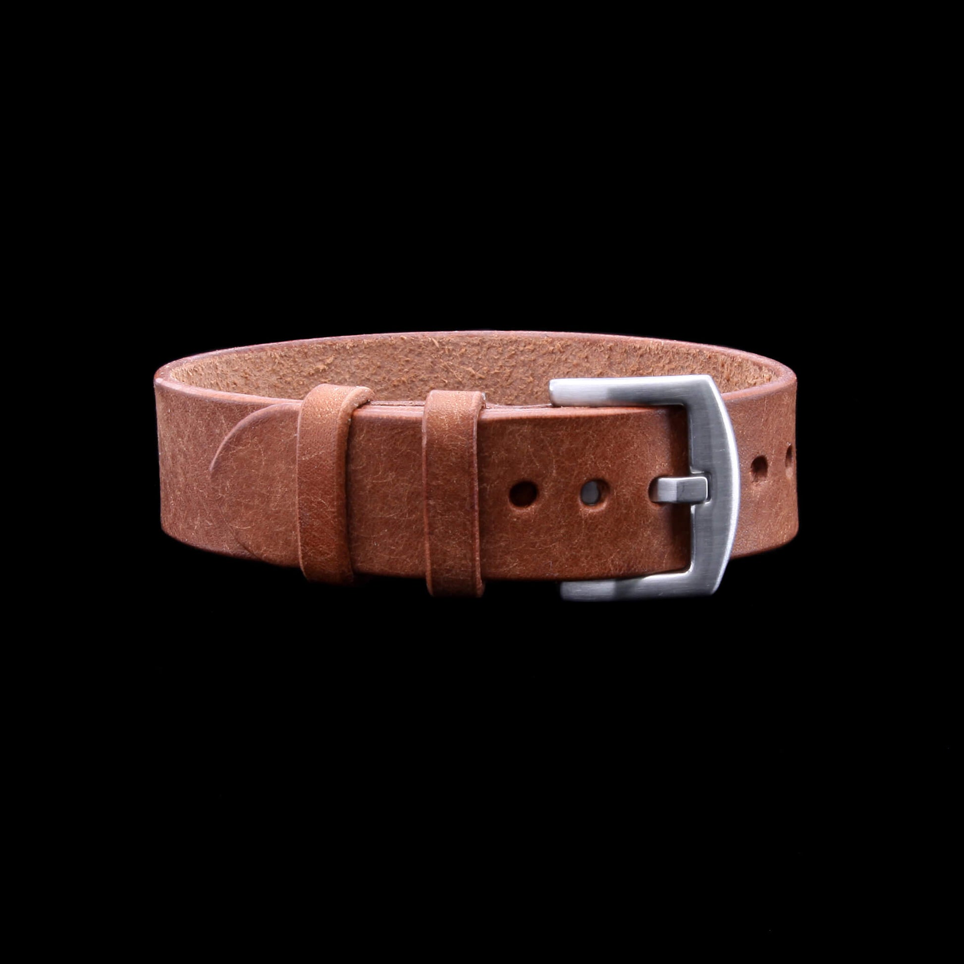 Single Pass Leather Watch Strap, 2-Keeper Rustic Russet | Full Grain Italian Vegetable-Tanned Leather | Cozy Handmade