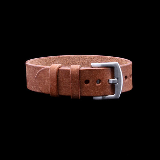 Single Pass Leather Watch Strap, 2-Keeper Rustic Russet | Full Grain Italian Vegetable-Tanned Leather | Cozy Handmade