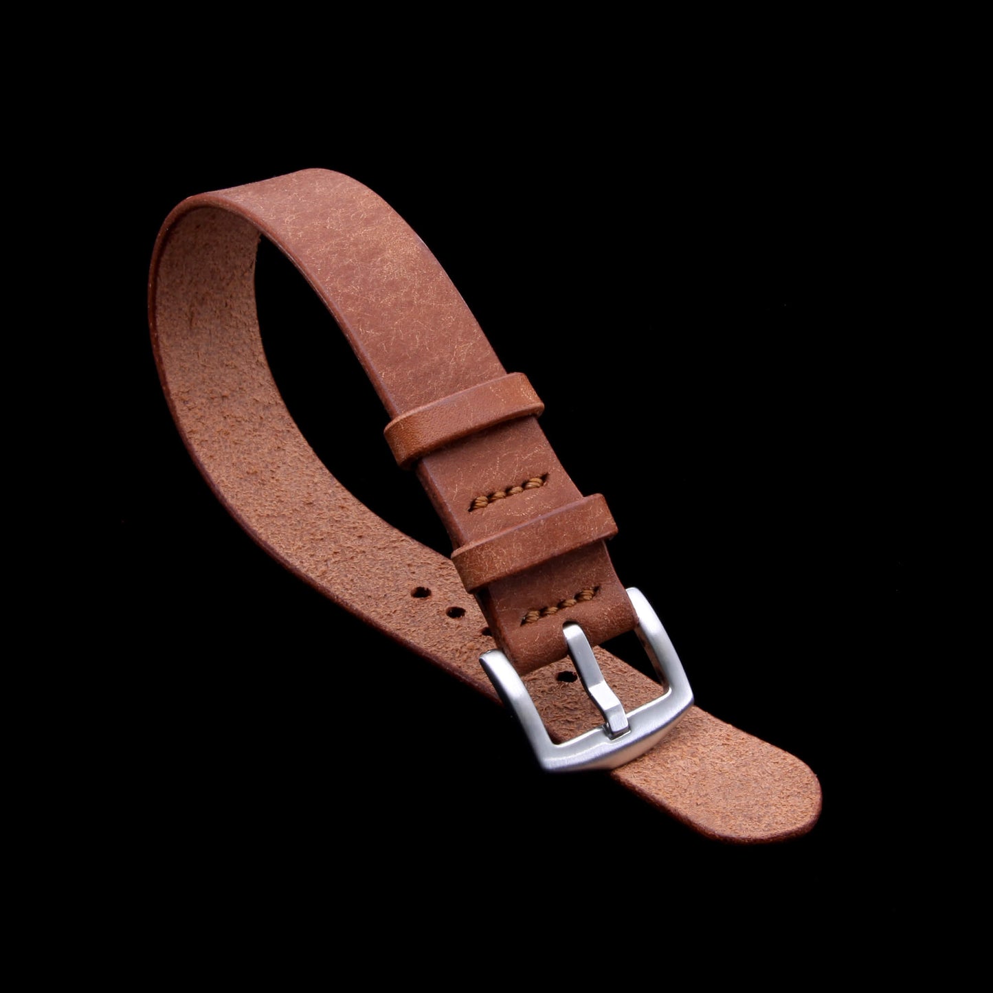 Single Pass Leather Watch Strap, 2-Keeper Rustic Russet | Full Grain Italian Vegetable-Tanned Leather | Cozy Handmade