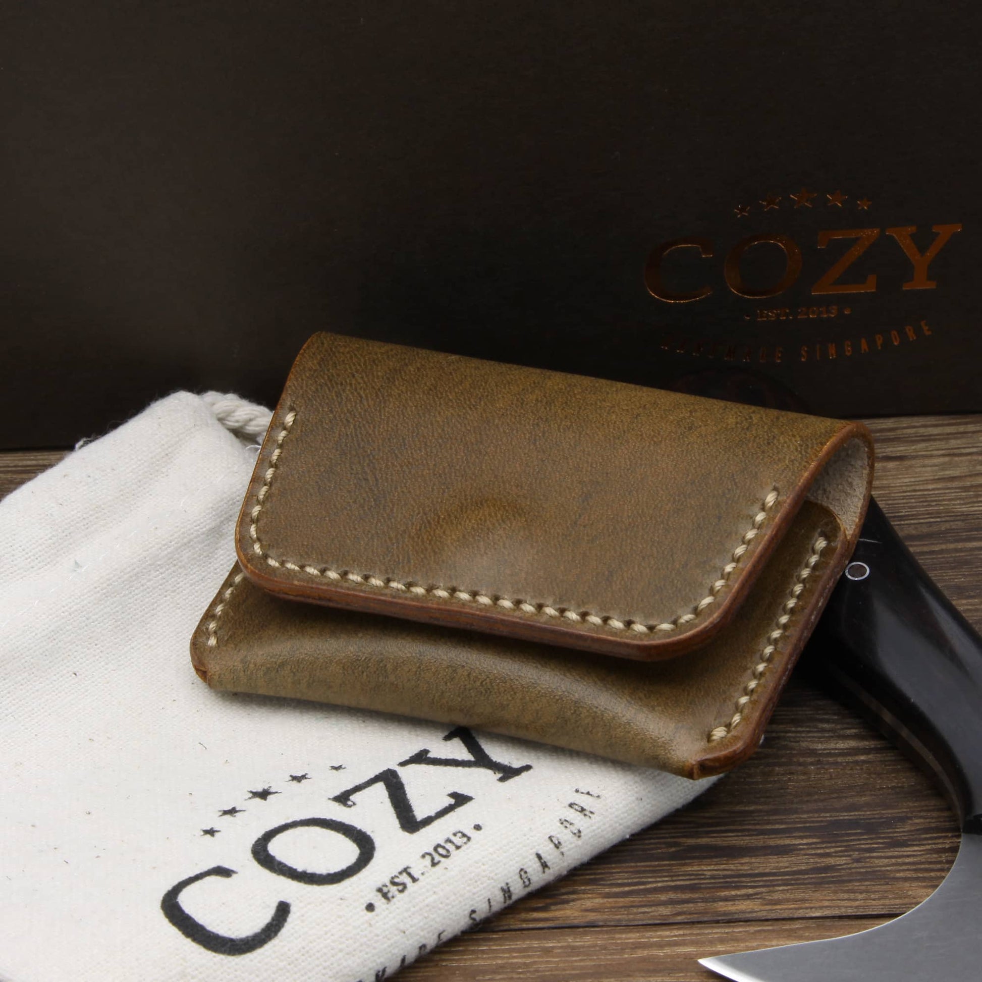 Leather Coin Purse, Sequoia 104 | Cozy Handmade