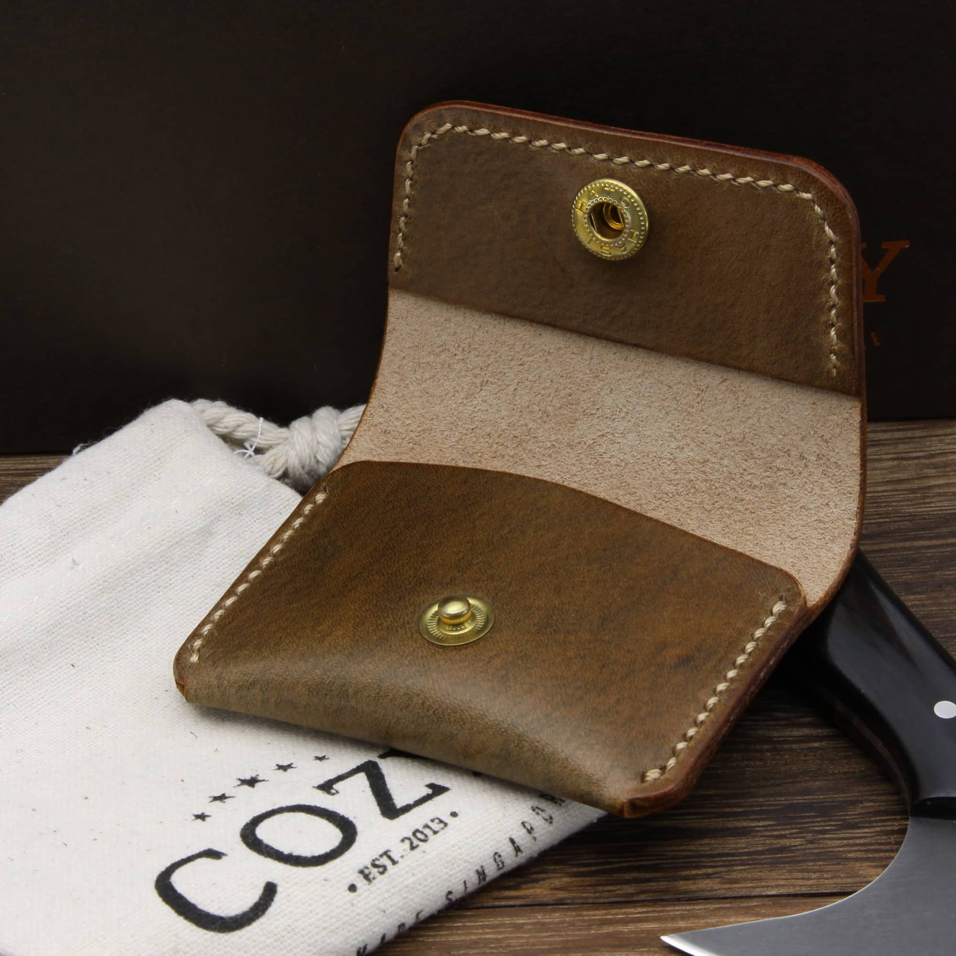 Leather Coin Purse, Sequoia 104 | Cozy Handmade