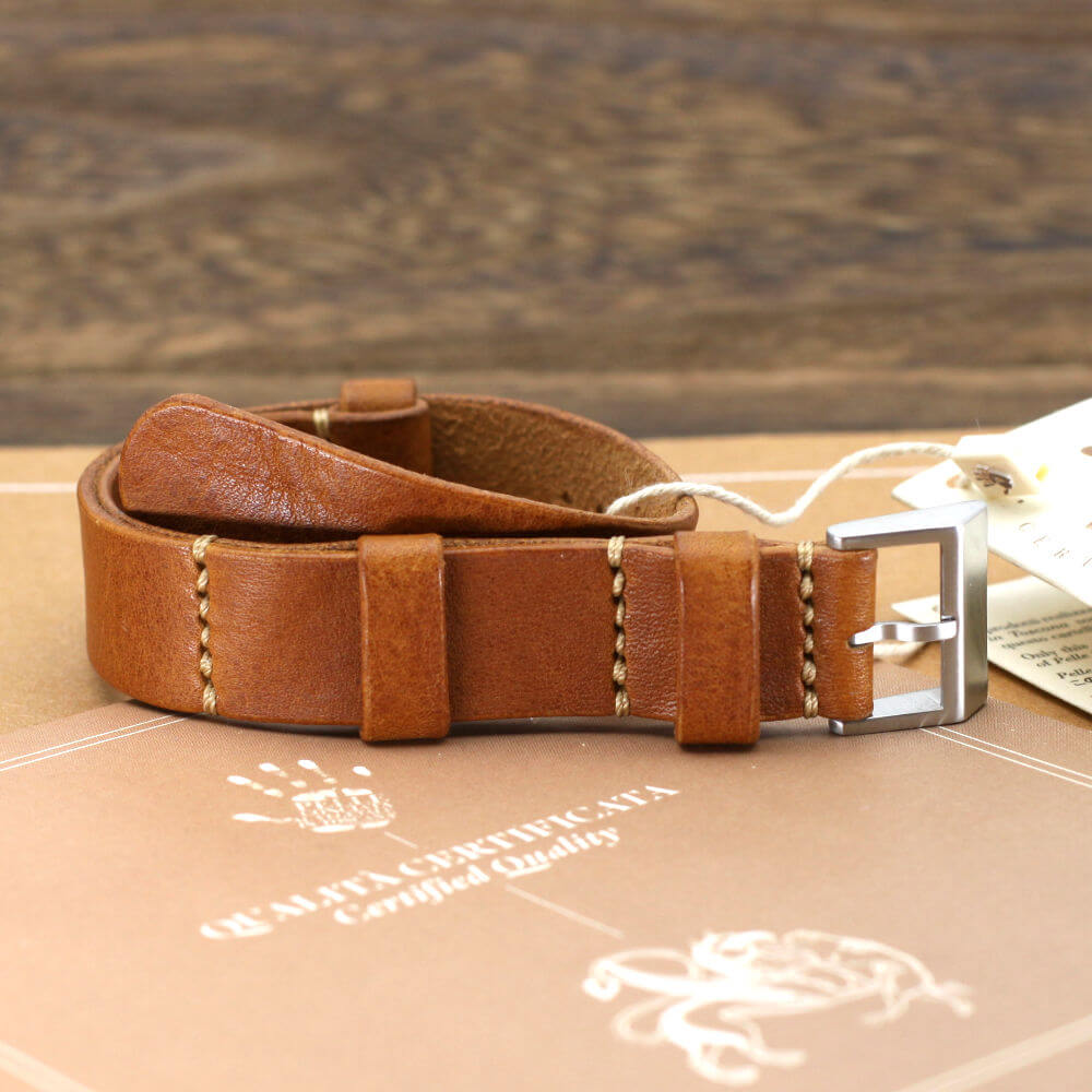 NAT2 Leather Watch Strap, Vintage 403 | Full Grain Italian Veg Tanned | Cozy Handmade