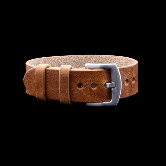 Single Pass Watch Strap, 2-Keeper Style Vintage 401 | Full Grain Italian Vegetable-Tanned Leather | Cozy Handmade