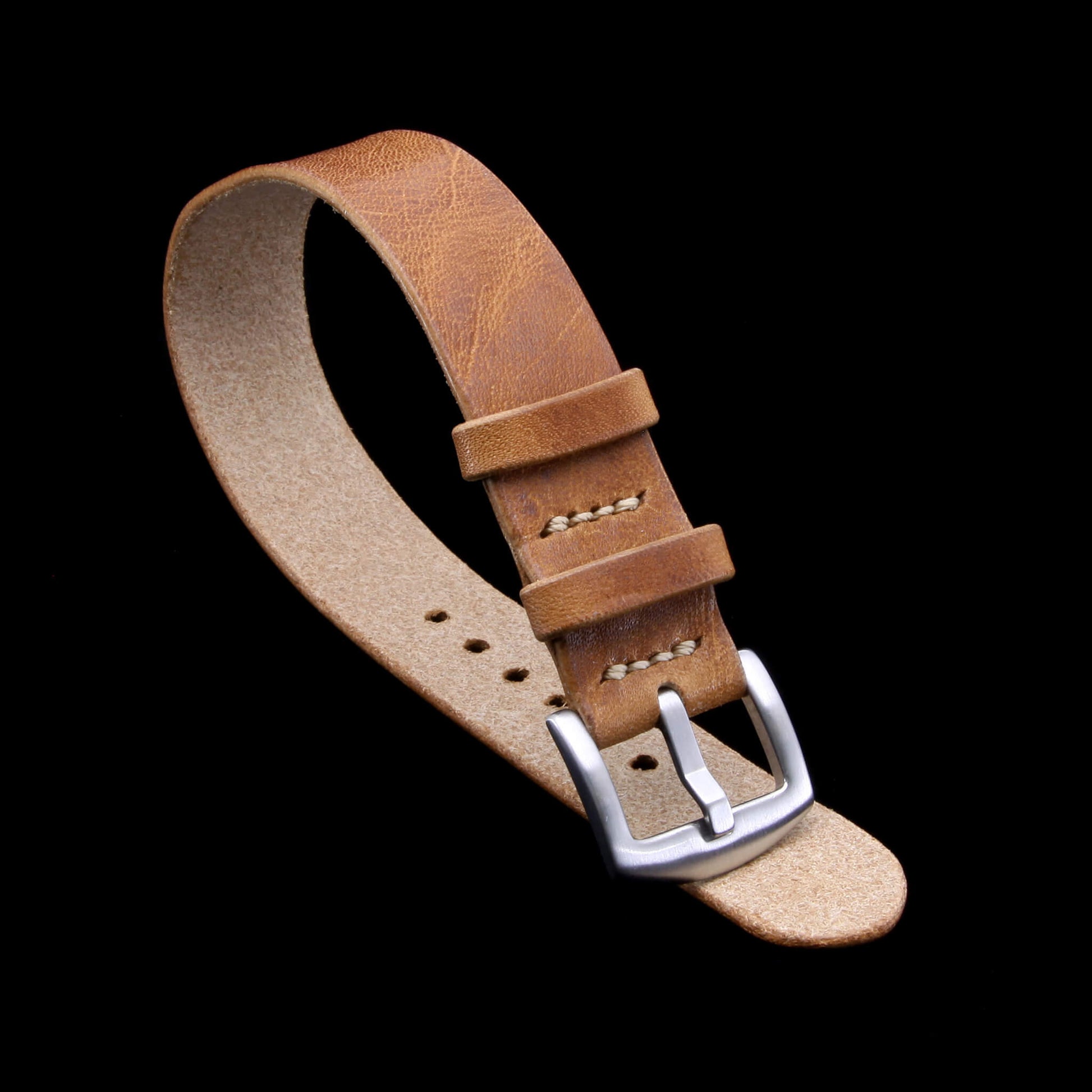 Single Pass Watch Strap, 2-Keeper Style Vintage 401 | Full Grain Italian Vegetable-Tanned Leather | Cozy Handmade