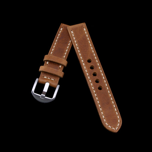 Leather Watch Strap, Vintage 401 |  Full Stitch | Full Grain Italian Veg Tanned | Cozy Handmade