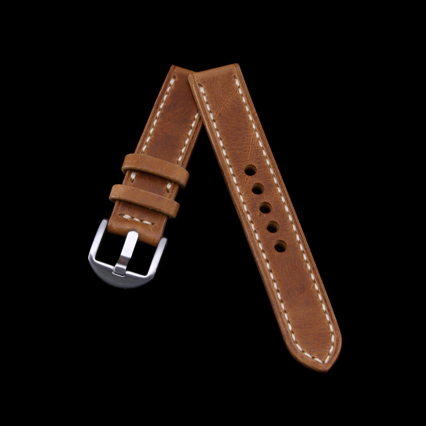 Leather Watch Strap, Vintage 401 |  Full Stitch | Full Grain Italian Veg Tanned | Cozy Handmade