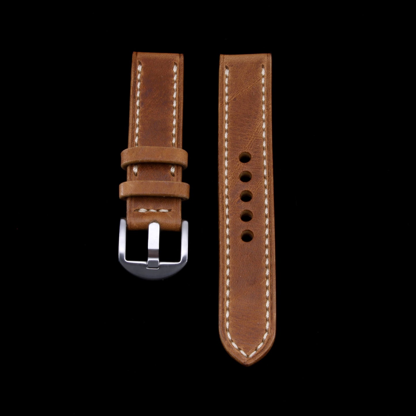 Leather Watch Strap, Vintage 401 |  Full Stitch | Full Grain Italian Veg Tanned | Cozy Handmade