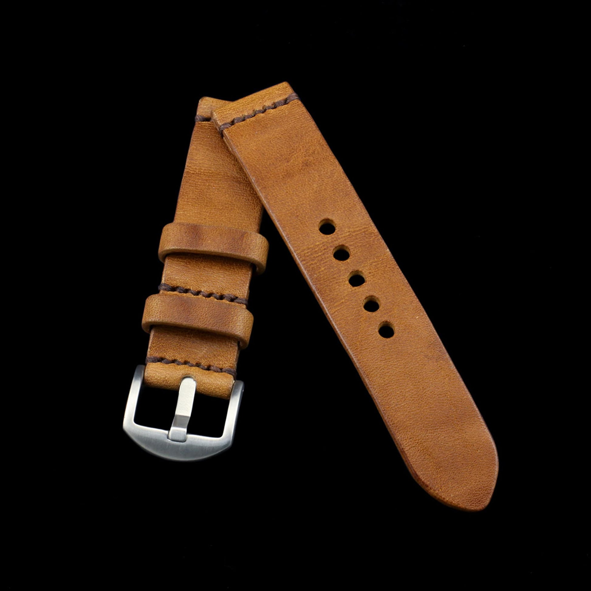 Leather Watch Strap, Vintage 401 | Minimalist Strap | Italian Veg Tanned | Cozy Handmade