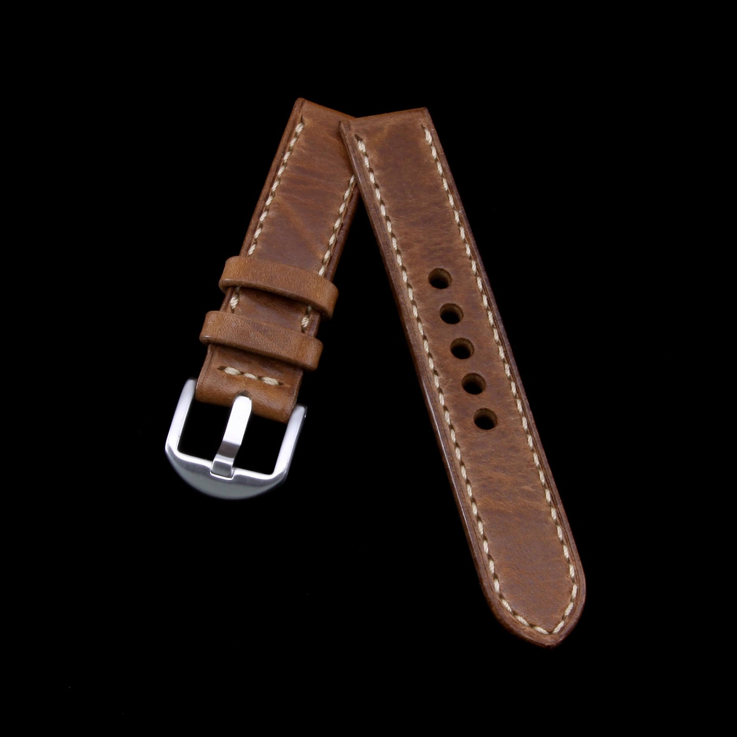 Leather Watch Strap, Vintage 402 |  Full Stitch | Full Grain Italian Veg Tanned | Cozy Handmade