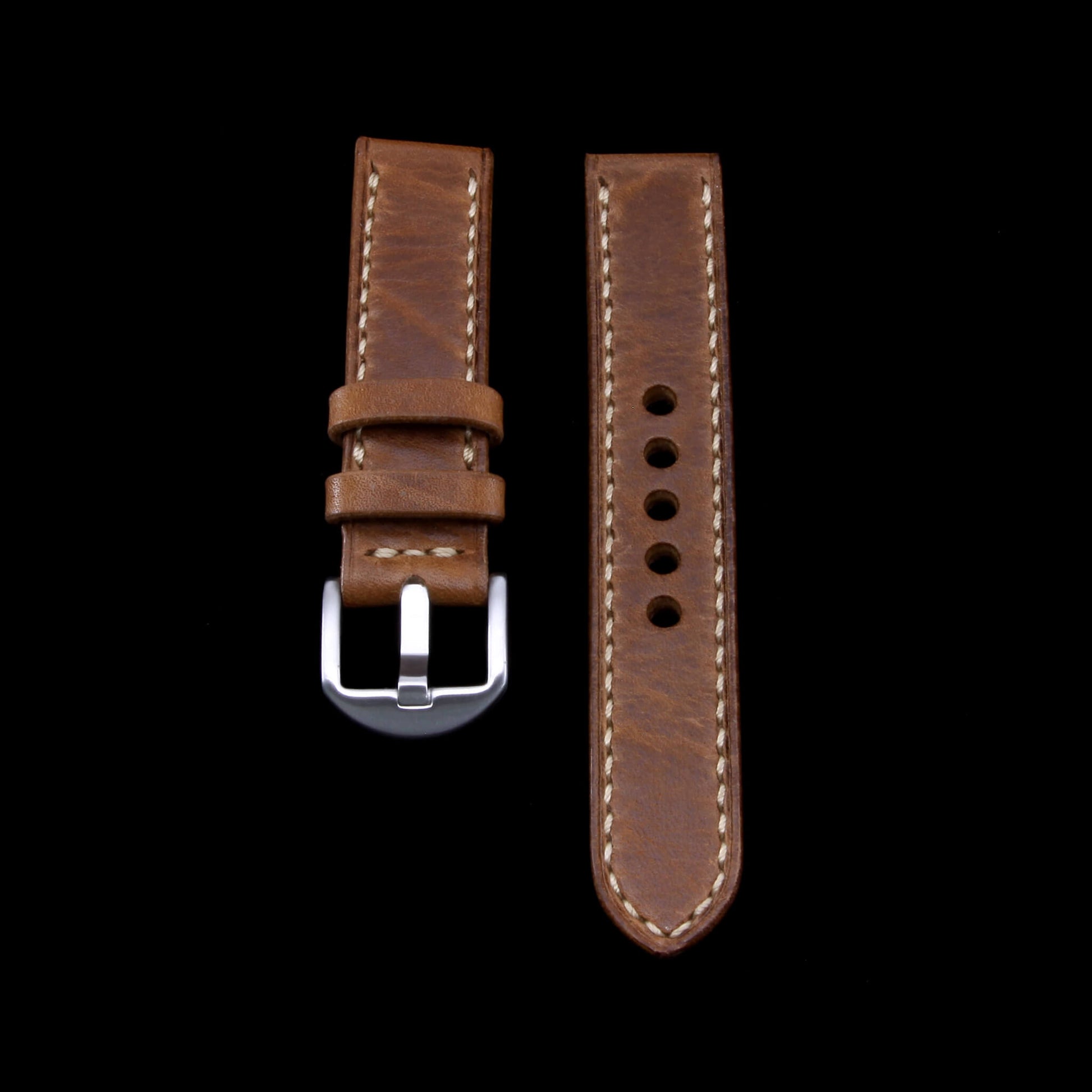 Leather Watch Strap, Vintage 402 |  Full Stitch | Full Grain Italian Veg Tanned | Cozy Handmade