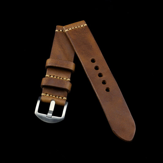 Leather Watch Strap, Vintage 402 | Minimalist Strap | Italian Veg Tanned | Cozy Handmade