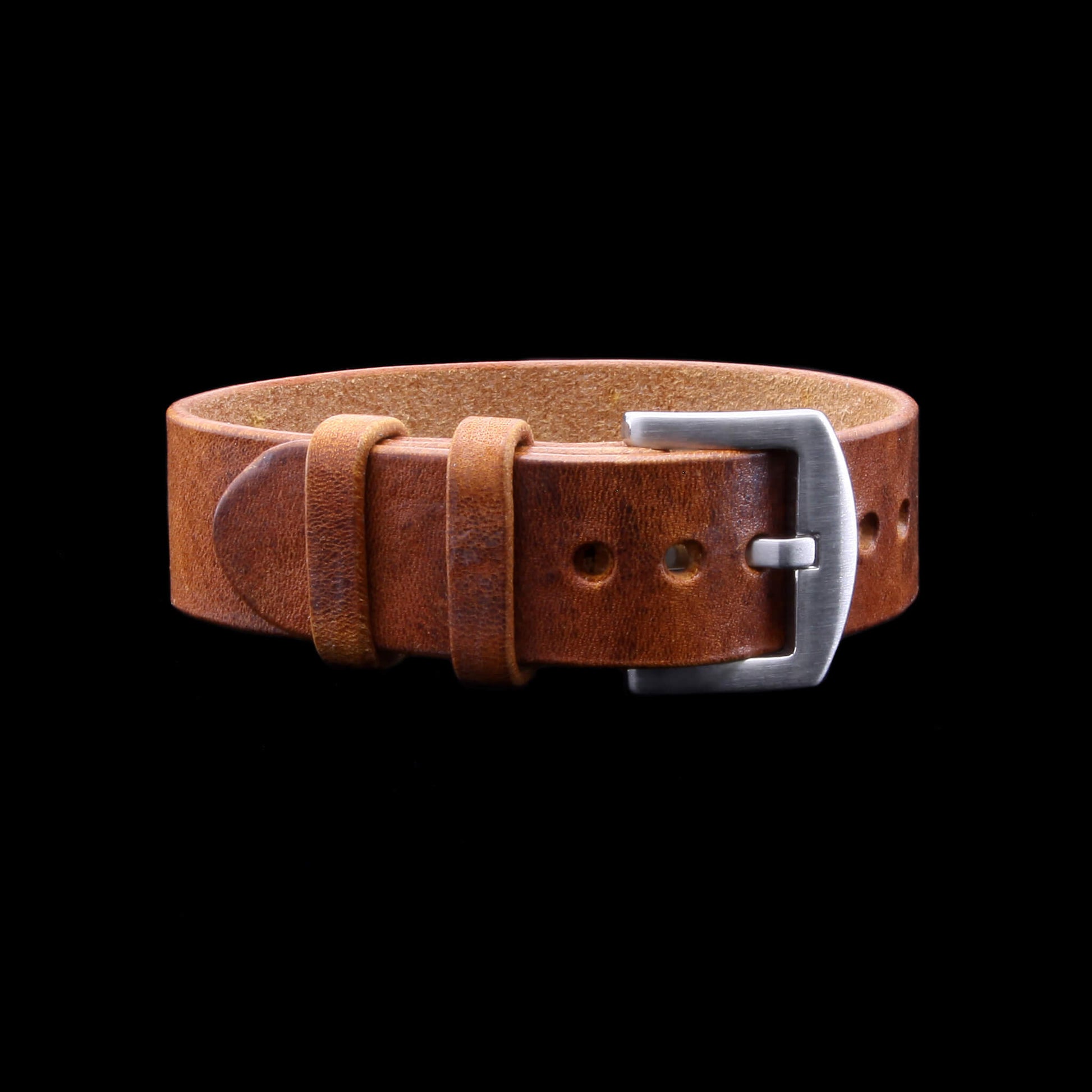 Single Pass Leather Watch Strap, 2-Keeper Style Vintage 403 | Full Grain Italian Vegetable-Tanned Leather | Cozy Handmade