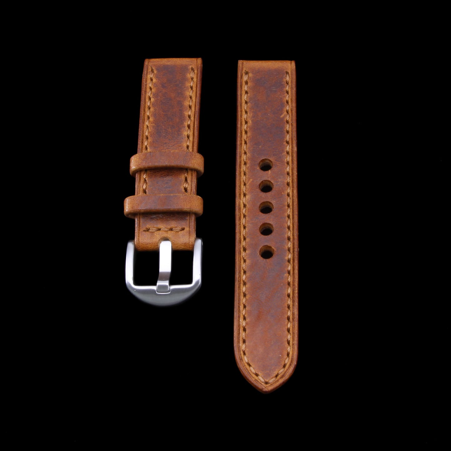 Leather Watch Strap, Vintage 403 |  Full Stitch | Full Grain Italian Veg Tanned | Cozy Handmade