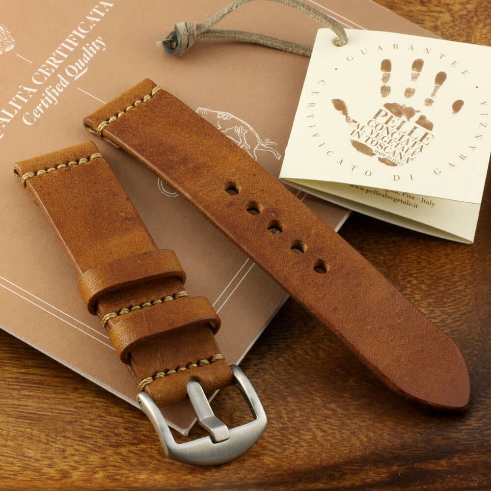 Leather Watch Strap, Vintage 403 | Minimalist Strap | Italian Veg Tanned | Cozy Handmade