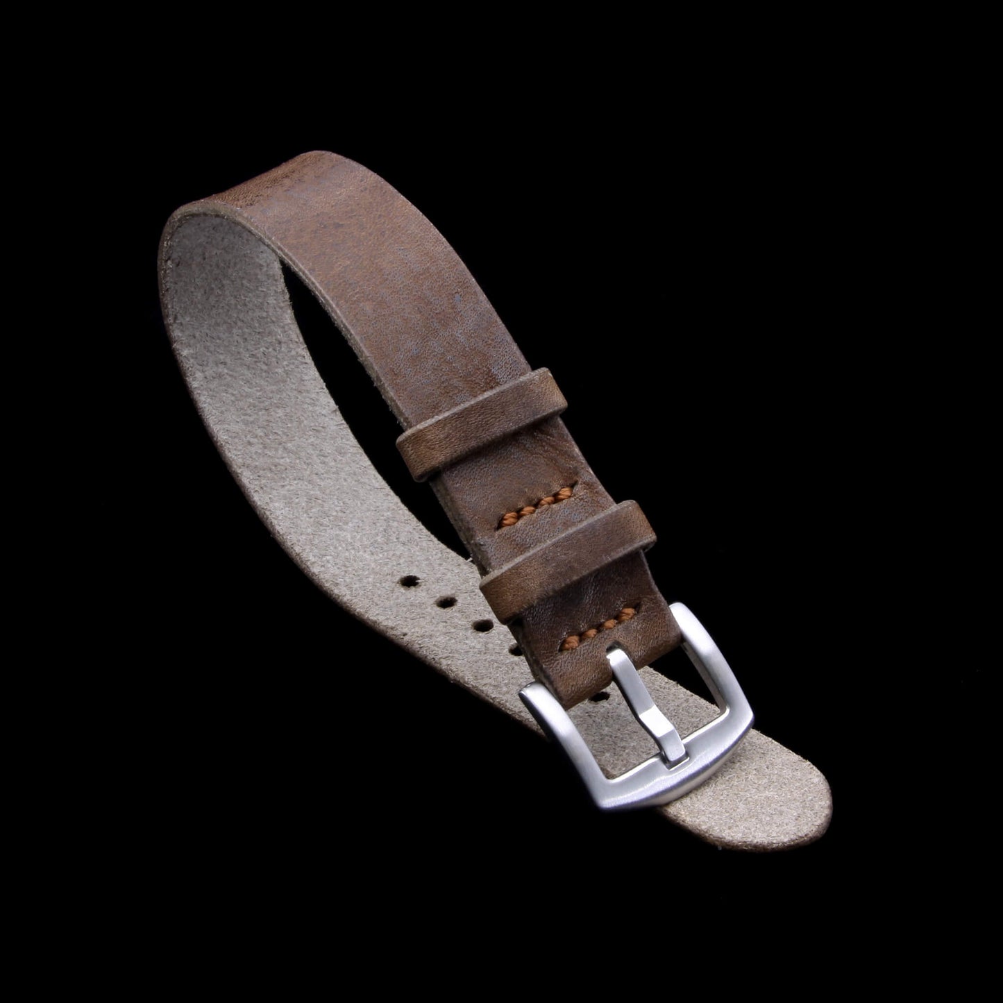 Single Pass Leather Watch Strap, 2-Keeper Style Vintage 404 | Full Grain Italian Vegetable-Tanned Leather | Cozy Handmade