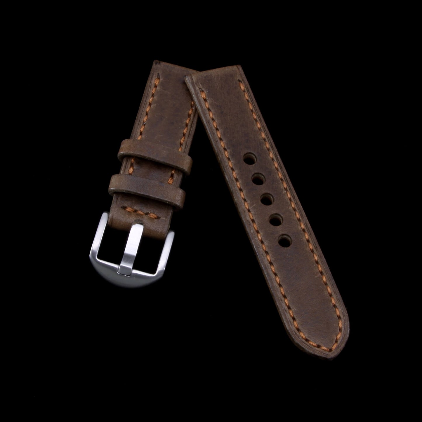 Leather Watch Strap, Vintage 404 |  Full Stitch | Full Grain Italian Veg Tanned | Cozy Handmade