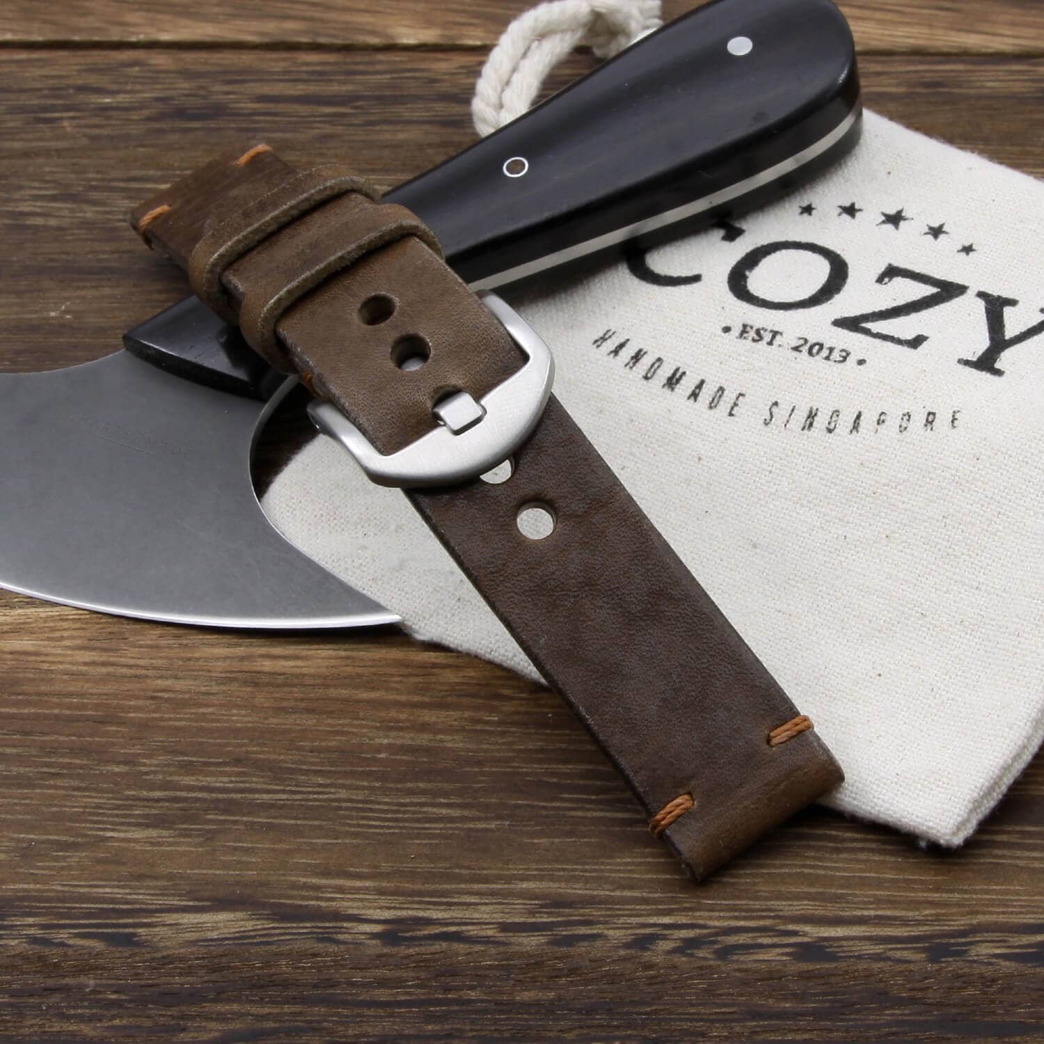 Leather Watch Strap, Vintage 404 | Italian Veg Tanned | Cozy Handmade