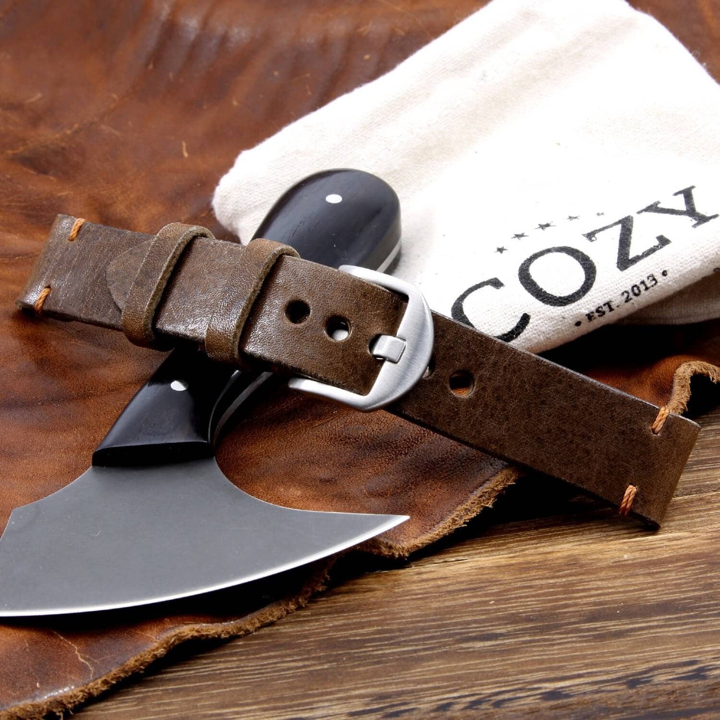 Leather Watch Strap, Vintage 404 | Italian Veg Tanned | Cozy Handmade